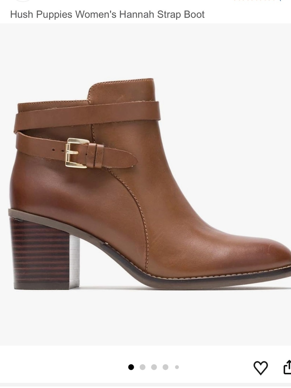 Brand New Brown Leather Hush Puppiy Ankle Boots with Zip & Buckle Strap SZ 12